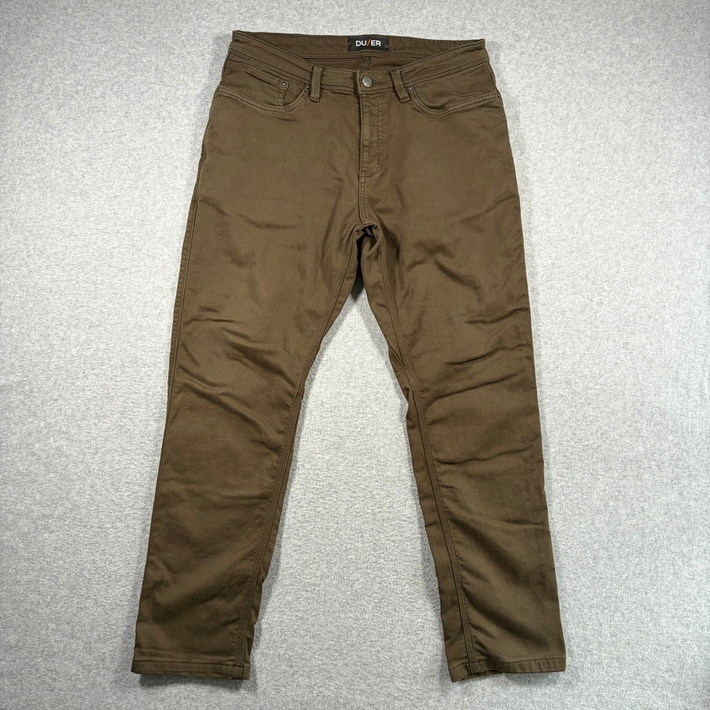 DU/ER N2X Relaxed Taper Pants Men 32x30 Green Stretch Performance Trousers